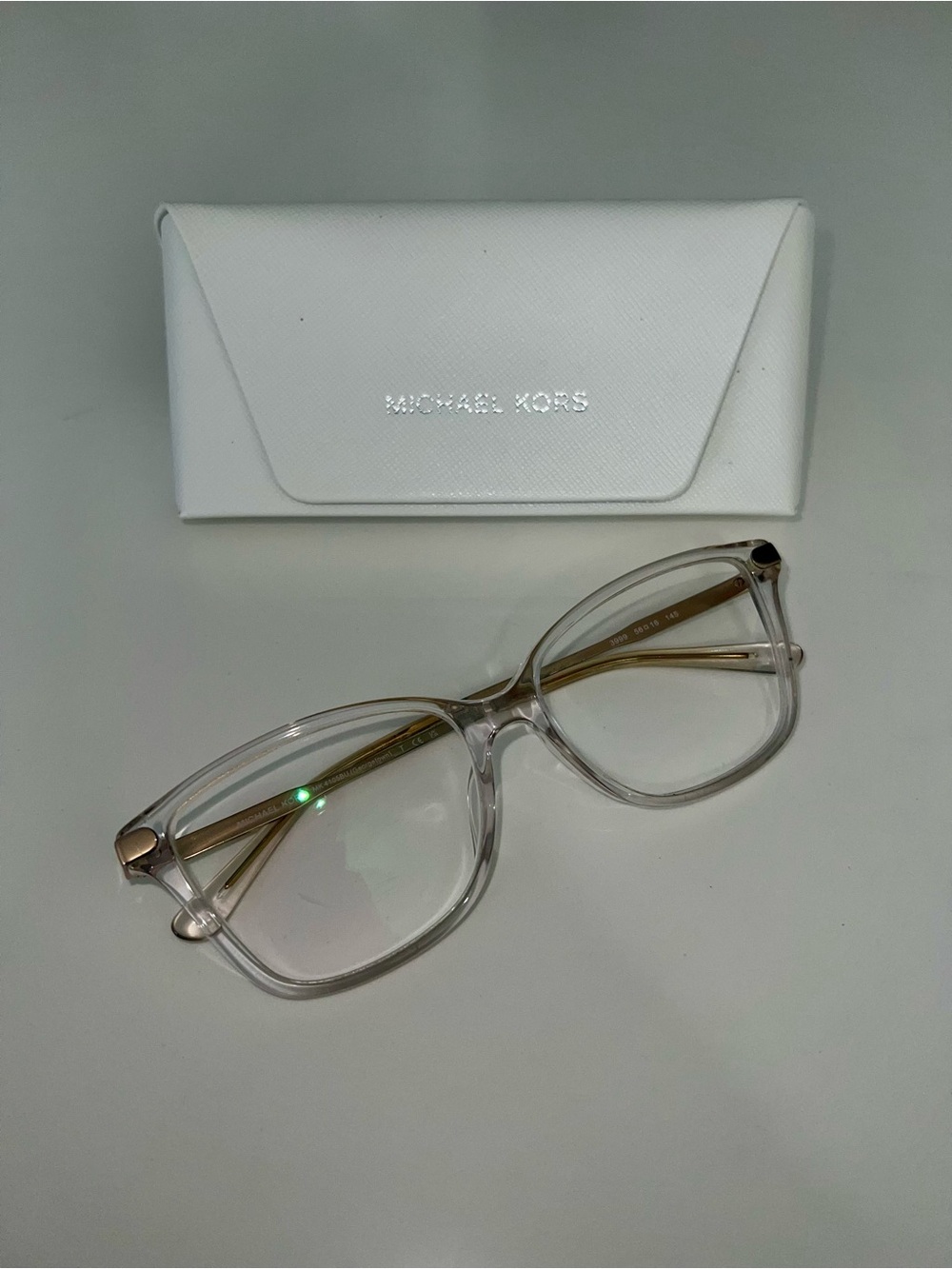 Michael Kors Crystal Clear Frames with Gold Temples